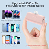Portable Charger For Iphone,3500Mah Ultra-Compact Small Power Bank Compatible With Iphone 6/7/8/Se/11/Xr/12/12 Pro Max/13/13 Pro Max/14/14 Pro Max/14 Plus Series?Pink?