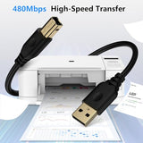 Printer Cable 6Ft Usb 2.0 Printer Cable Usb-A To Usb-B Cables, High Speed Scanner Print Cord For Hp Canon Dell Samsung Epson Brother Lexmark Xerox, Midi Cables For Digital Piano Dac Midi Controller