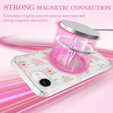 Magnetic for iPhone 17e / iPhone 16e Case Compatible with Magsafe, Cute Floral Flower Aesthetic Phone Case Slim Clear Anti-Yellowing Shockproof Phone