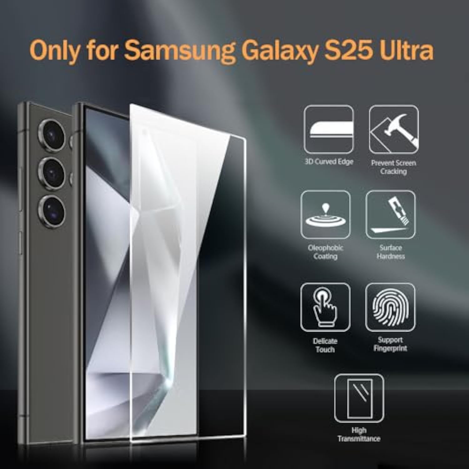 For Samsung Galaxy S25 Ultra Screen Protector 9H+ Tempered Glass [Auto Dust Free Tray] [Military Grade Shatterproof] [Case Fit] [Longest Durable] With Camera Lens Shield For Samsung S25 Ultra