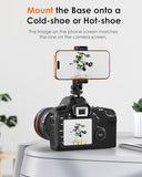 Tripod Phone Mount, Dual Phone Holder with 4 Cold Shoe and 1/4" Screw, 360° Rotates and 180° Tilts Adjustable Cold Shoe Mount for Phone, Camera,