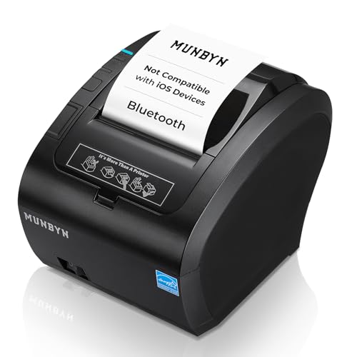Bluetooth Thermal Receipt Printer P047, 80Mm Pos Printer, Thermal Printer With Usb Serial Ethernet, Bluetooth, Support Android Windows Pc (Do Not Support Ios Paypal Doordash Grubhub Vagaro)