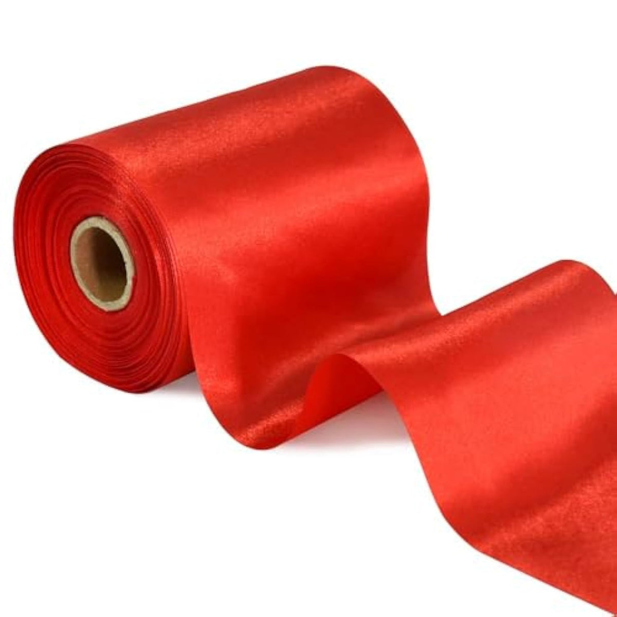 4 Inch X 11 Yards Wide Red Satin Ribbon Solid Fabric Large Ribbon For