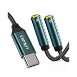 Usb C To Dual 3.5Mm Female Headphone Splitter, Type C To Aux Trrs 2-In-1 Audio Adapter With Hi-Res Dac Chip, For Usb-C Smartphone, Laptop, Pad To Two Headphones, Speakers, Trrs Microphones