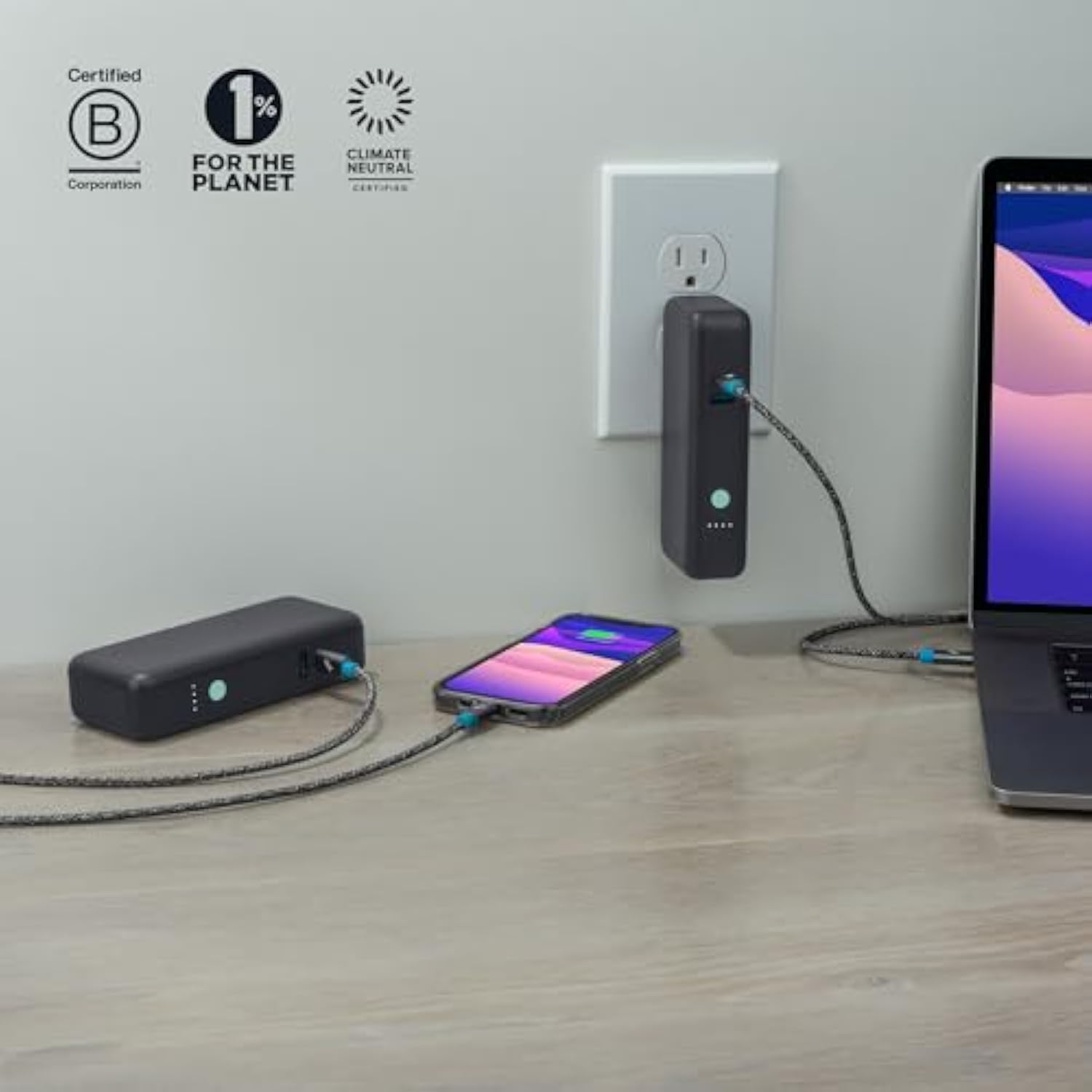 Wally Pro Portable Charger With Ac Wall Plug, 10,000Mah Power Bank Fast Charging 63W Usb-A & C Wall Charger, Travel Ready Battery Pack For Iphone Galaxy Pixel Macbook Ipad Airpod Laptop Tablet