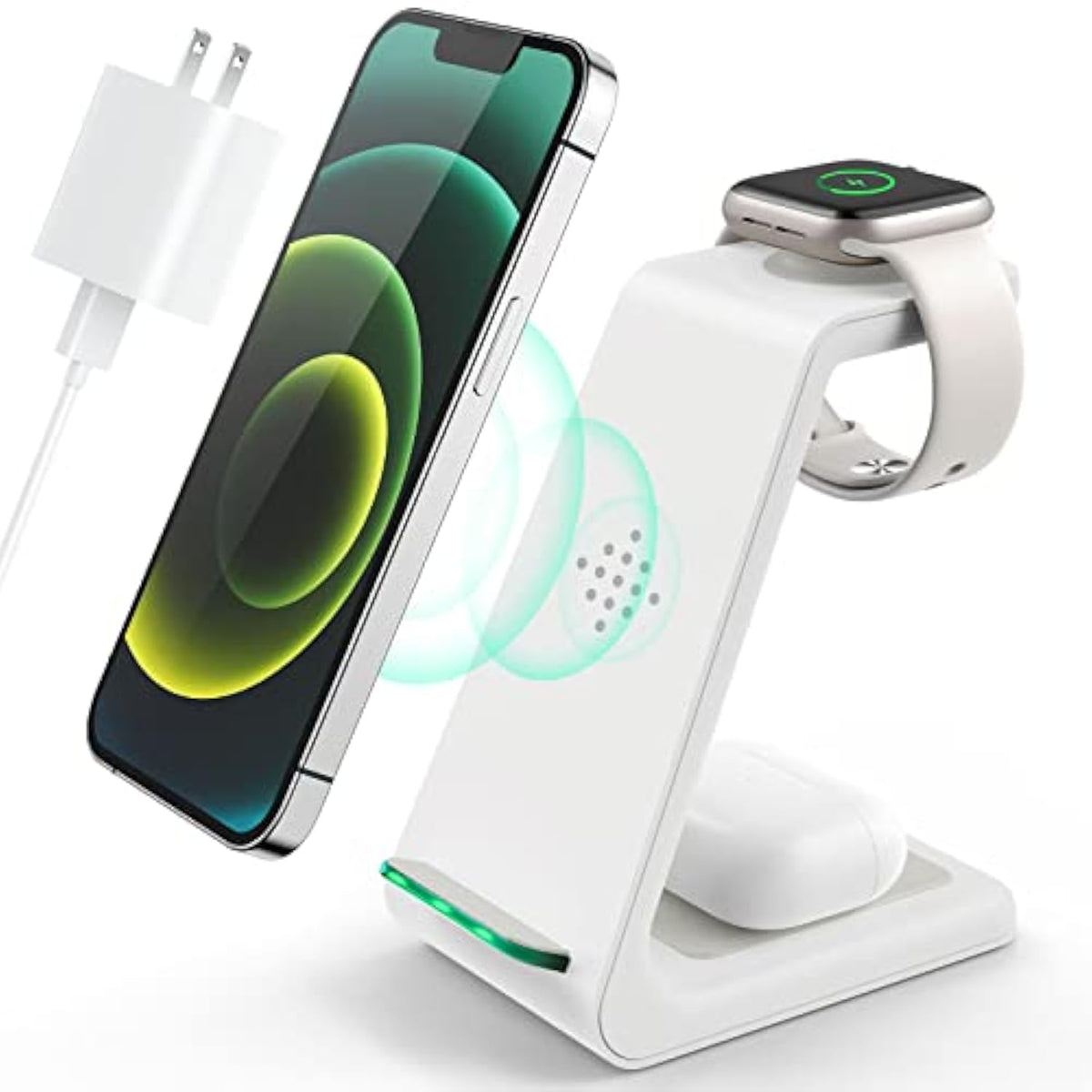 3 In 1 Wireless Charging Station, 2025 Upgraded Fast Desk Charger Station For Iphone 16 15 14 13 12 Pro Max Plus, Charger Stand For Apple Watch 10 9 8 7 6 5 4 3 2 Se, Airpods 4 3 2 Pro