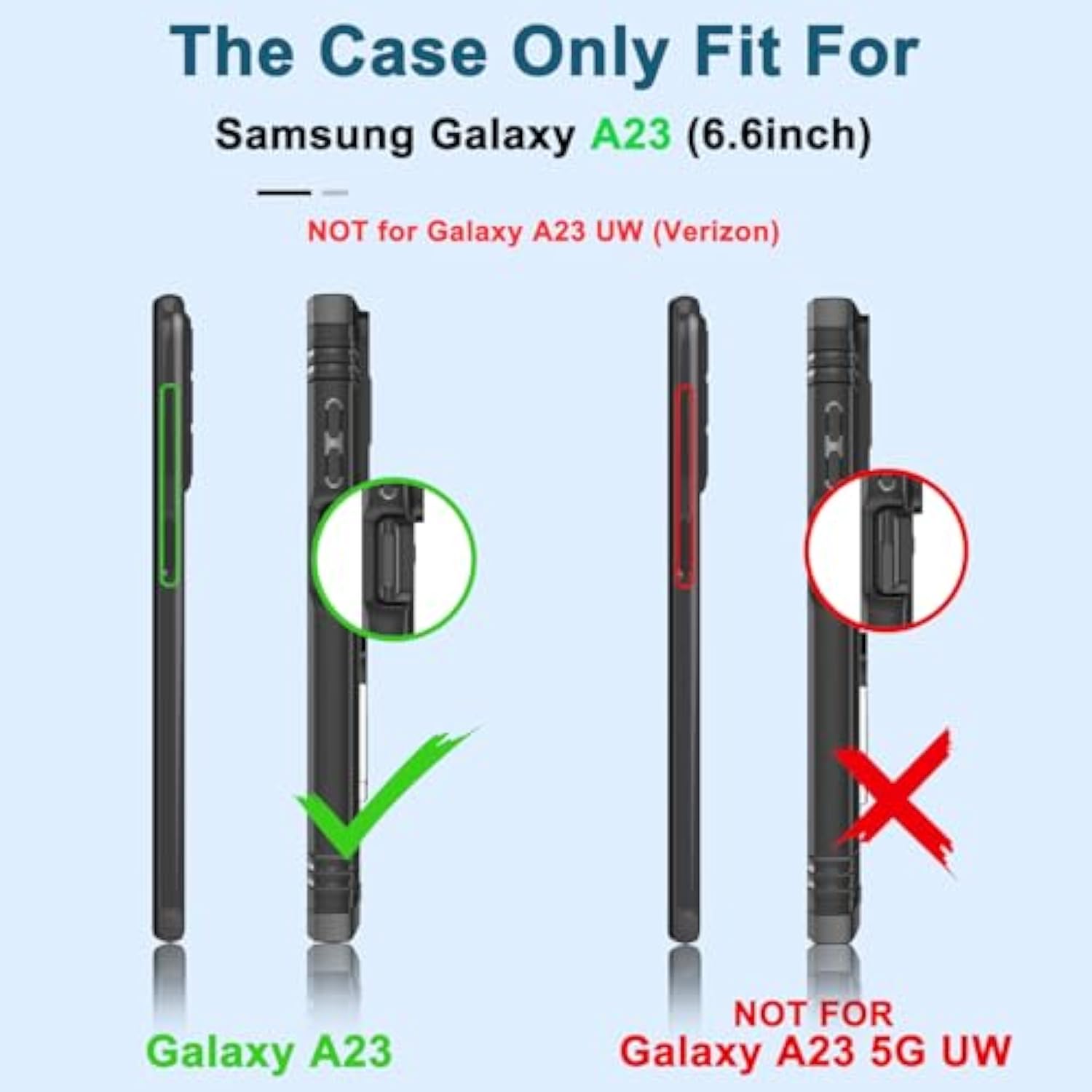 For Galaxy A23 5G Phone Case With Slide Camera Cover & Screen Protector*2, Build In 360° Rotating Ring Kickstand, Military Grade Protective Cover For Samsung Galaxy A23 5G, Black