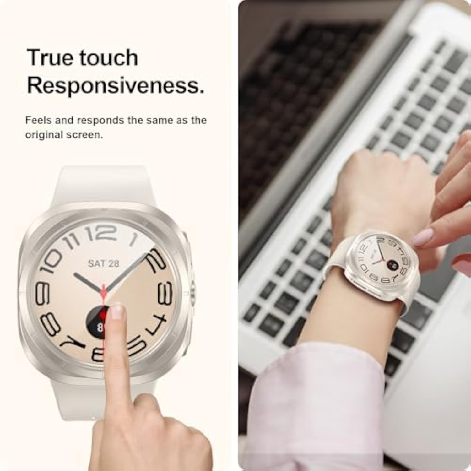 6+6 Pack Galaxy Watch 7 Ultra 47Mm Screen Protector- Protective Case+Tempered Glass Screen Protector Full Coverage Hard Pc Protective Cover Hd Thin Cover For Samsung Galaxy Watch 7 Ultra 47Mm Women