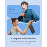 Portable Charger With Built In Cables, Slim Power Bank 10000Mah, Usb C Battery Pack Travel Essential, 5 Outputs 2 Inputs Phone Charging Bank For Iphone 16 15 14 13,Samsung,Android-Black(1 Pack)