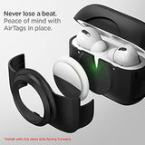 Spigen Tag Armor Duo Designed for Airpods Pro Case and AirTag Cover with Carabiner [Dual Layer Solid Protection] - Matte Black