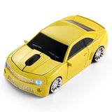 Wireless Car Mouse [Updated] With Led Headlights, 1600 Dpi Sports Car Shaped Mouse For Mac, Computers, Yellow