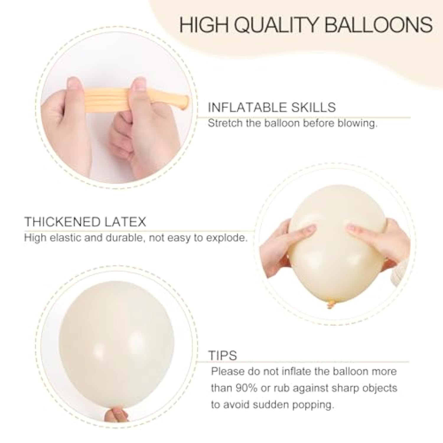 Ivory White Balloon Garland Kit: 129pcs Latex Balloons for Party Decor