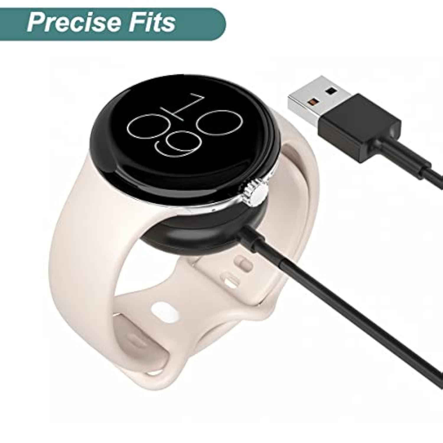 Charger For Google Pixel Watch, Repalcement Usb-A Charging Cable With 3.3Ft Cord For Google Pixel Watch (Black)