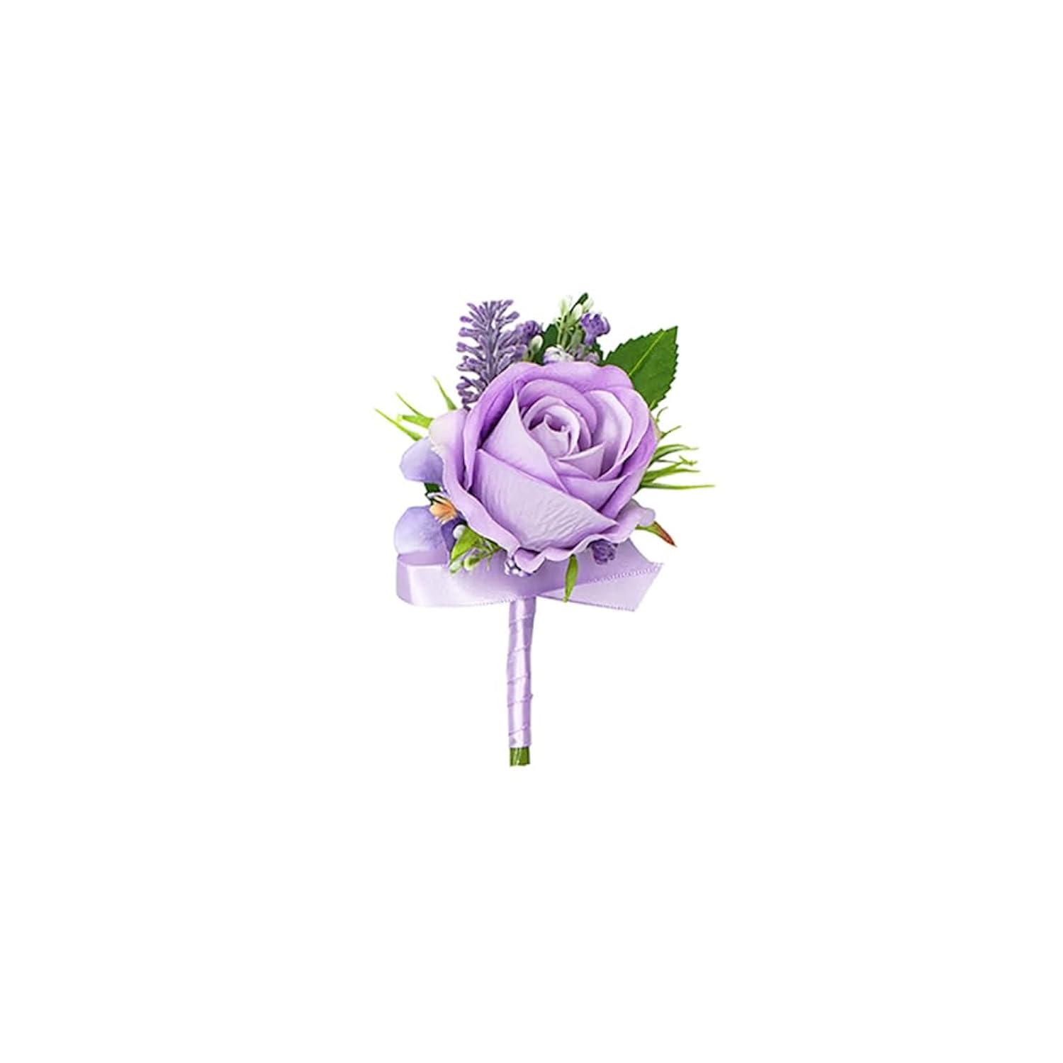 1Pc Single Purple Lavender Boutonnieres For Men Wedding Prom, Artificial Rose Lilac Flower Groom And Groomsmen Boutonniere For Wedding Homecoming Ceremony Anniversary, Formal Dinner Party