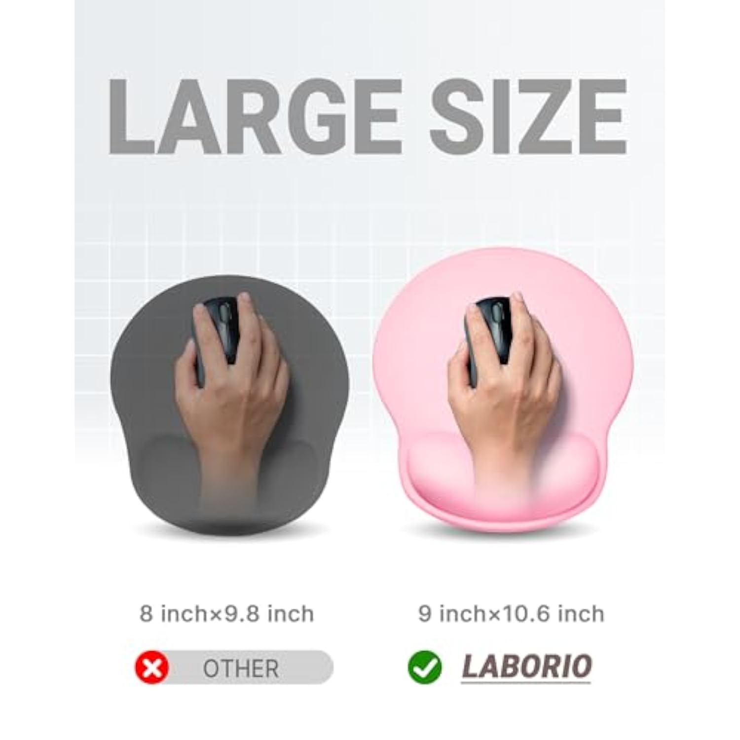 Ergonomic Mouse Pad With Wrist Rest, Large Mousepad(10.6'' X 9''), Office Wrist Support Mouse Mat With Non-Slip Base, Pain Relief For Laptop & Computer?Pink?
