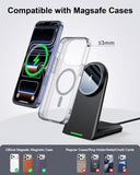 Magnetic Wireless Charger Stand 25W Fast Charging with 30W PD Adapter for iPhone 17/16/15/14/13/12, N52 Magnetic Alignment, 360° Adjustable Phone