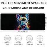 Cosmic French Bulldog Gaming Mouse Pad 31.5X11.8In,Dog Large Extended Desk Mat With Non-Slip Rubber Base,Puppy Big Mousepad For Laptop Computer Pc,For Gamer Office Home Decor,Deskmat Gifts