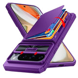 Purple Google Pixel 9 Pro XL Case with Card Holder, Sliding Camera Cover, Kickstand, RFID Blocking, Military Drop Protection, TPU Edge Wallet Case