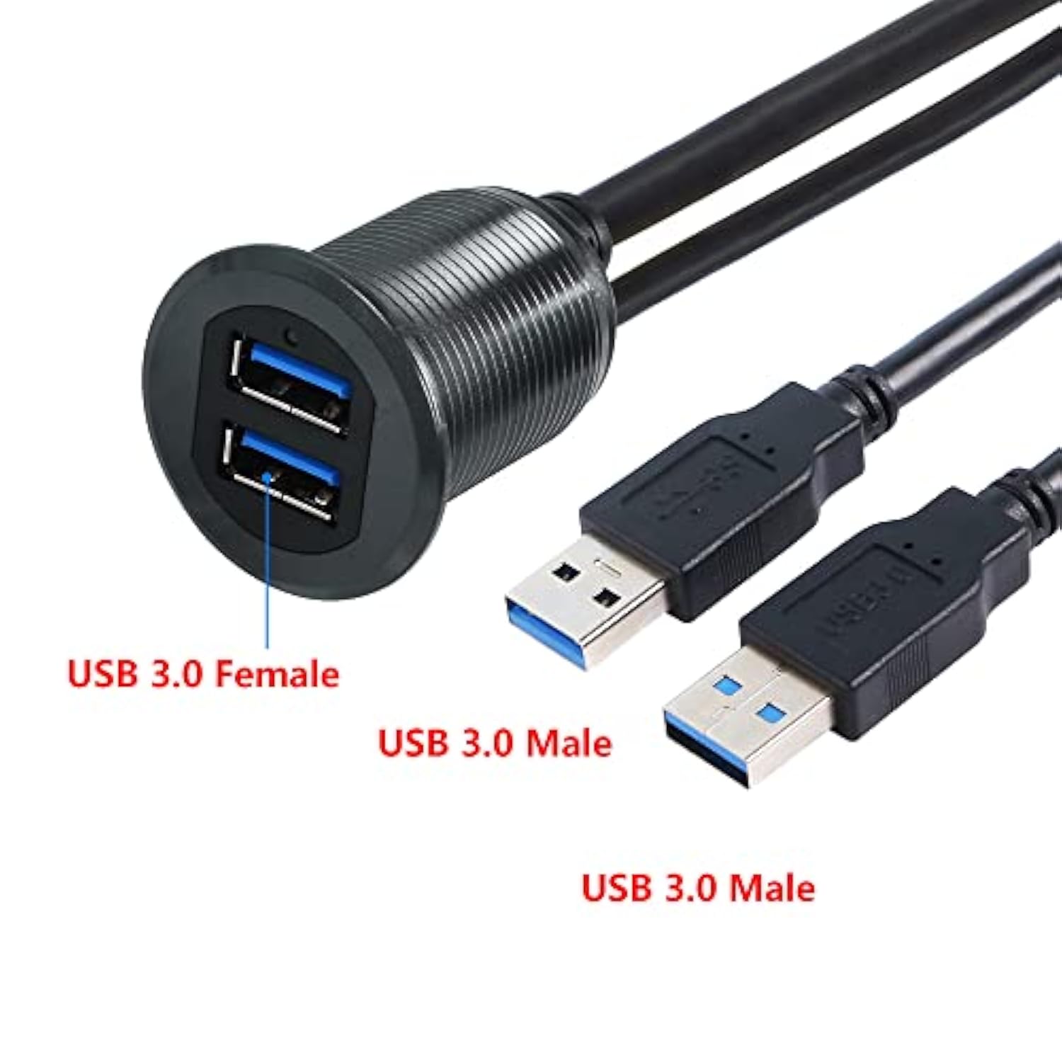 Usb 3.0 Mount Cable Metal Shell 2 Ports Dual Usb 3.0 Male To Usb 3.0 Female Au
