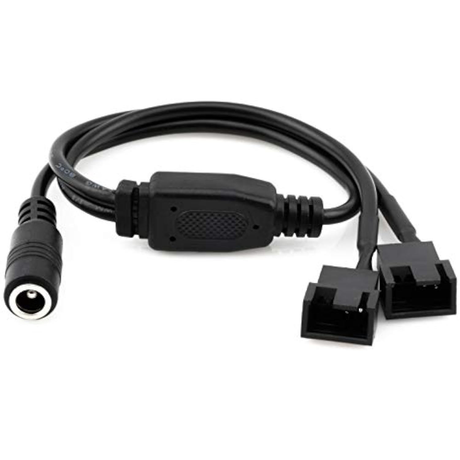 Crj Dc Plug To Dual Pc Fan Power Adapter Cable - 12-Inch (30Cm) - Power Two 3-Pin & 4-Pin Computer Cooling Fans With A Dc Power Supply