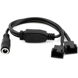Crj Dc Plug To Dual Pc Fan Power Adapter Cable - 12-Inch (30Cm) - Power Two 3-Pin & 4-Pin Computer Cooling Fans With A Dc Power Supply