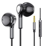 Wired Earbuds Headphones With Microphone, Half In-Ear Headphones With Mic Buil