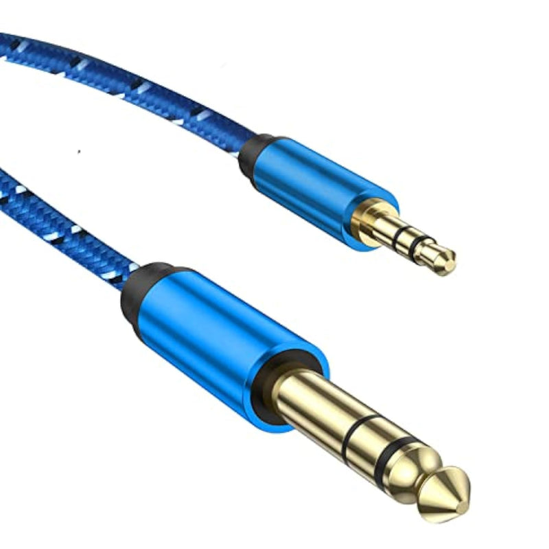1/4 Inch To 3.5Mm Stereo Audio Cable, 6.35Mm To 3.5Mm Headphone Adapter, 1/4 To 1/8 Male To Male Aux Cord, 3.3Ft (1M) Long, For Guitar, Cellphone, Laptop, Switch, Home Theater Devices