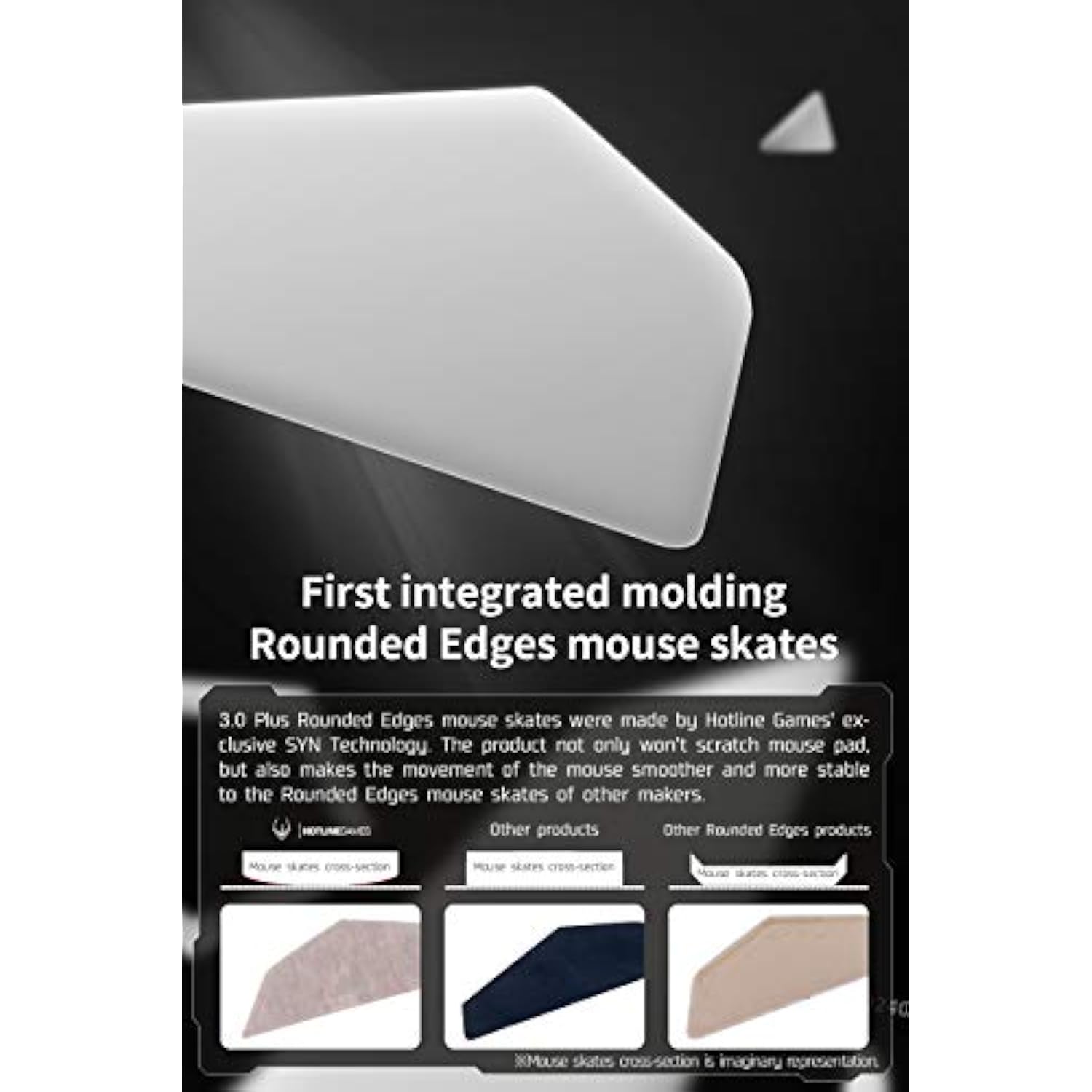 3.0 Plus Mouse Skates Feet Compatible With Logitech G903 Gaming Mouse, Universal Any Mousepad, Rounded Curved Edges, Super Smooth Glide, Pure Ptfe, Replacement Feet Upgrade