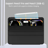 2024 Pro 11 Inch Case M4 (5Th Gen), Smart Case With Pencil Holder, Support Pencil Pro, Touch Id & Auto Wake/Sleep (Black)