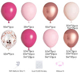 152Pcs Pink Balloon Arch Garland Kit With Pastel Pink Hot Pink Pastel