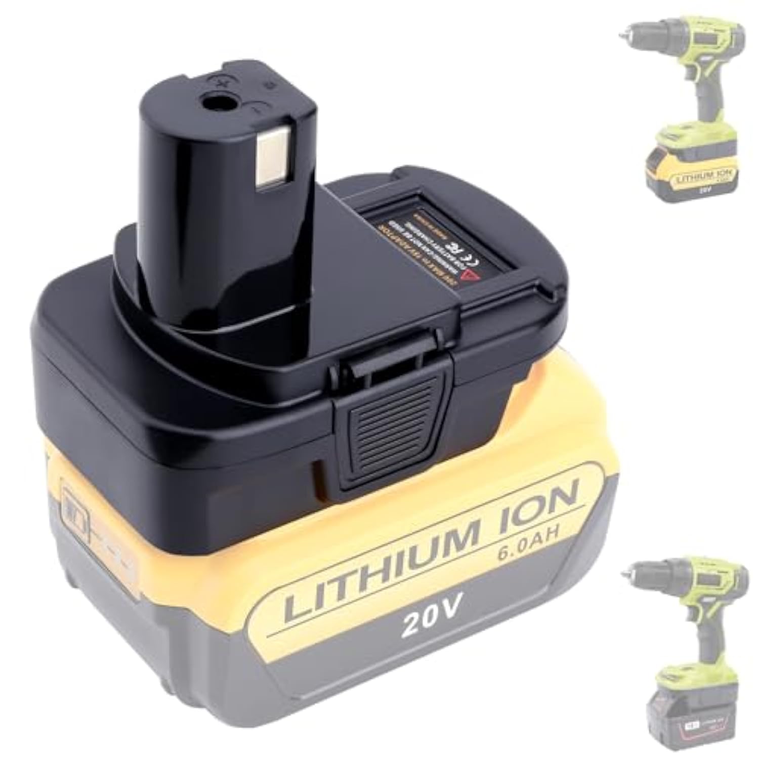 Adapter to Use Dewalt 20V or Milwaukee M18 Batteries with Ryobi 18V One+ Tools