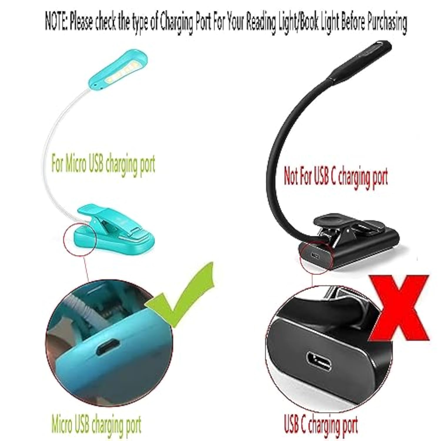 Led Reading Light Charger Cord, Usb Charging Cable Compatible With Vekkia/Takkui/Ledgle, Compatible With Vekkia/Vavofo/Amis/Hooga/Miday Led Neck Reading Light