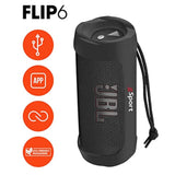 JBL FLIP 6 Waterproof Portable Speaker Bundle with gSport Silicone Sleeve (Black)
