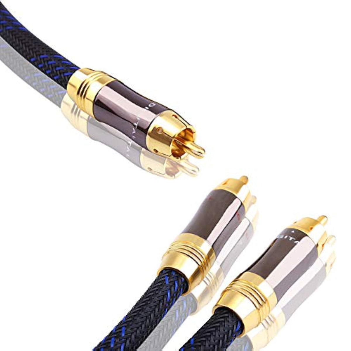 Dual Shielded (Od 8.0Mm) 1 Rca Male To 2 Rca Male Audio Cable Rca Y-Adapter Subwoofer Cable (10 Feet)