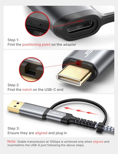 Hard Drive Cable 1.6FT, 20Gbps Micro B to USB C/A Cord External Hard Drive Cable Nylon Braided Compatible with Seagate WD Toshiba Westgate, MacBook