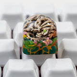 Artisan Keycaps Skull Resin Escape Custom 1U Sa Prolfile Handmade For Mx Switch Mechanical Keyboards Key Cap (Tricerato_Fossil_Keycap)
