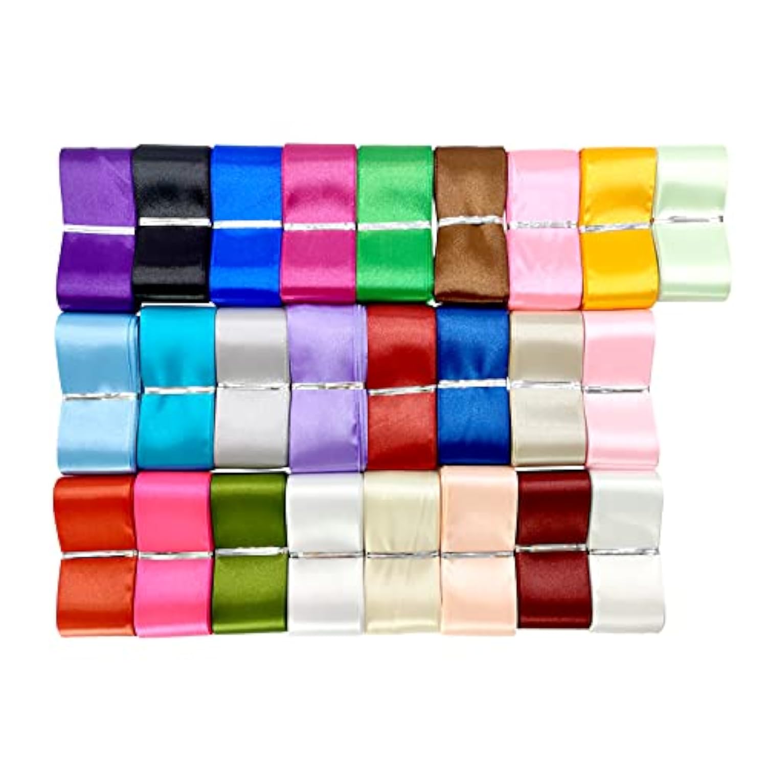 1 1/2" Single Face Satin Ribbon Assortment-100 Yards 25 Colors- Fabric
