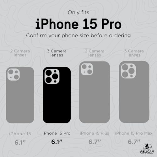 Pelican Protector Series - iPhone 15 Pro Case 6.1" [Compatible with MagSafe] Magnetic Phone Case with Anti-Scratch Tech [16ft MIL-Grade Drop
