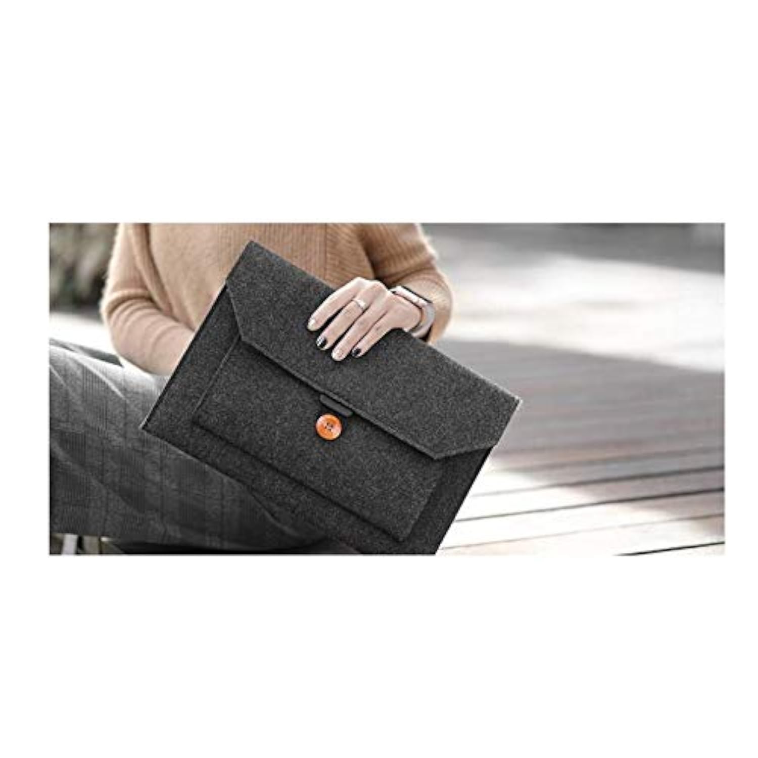 Felt Laptop Sleeve Bag Cover Pouch Case For Microsoft Surface Pro 9 8 X 13'', Surface Pro 7 7+ 6 12.3'', Google Pixel Slate 12.3'', Ipad Pro 12.9, Samsung Chromebook Plus V2 12.2, 12'' Ubook X (Gray)