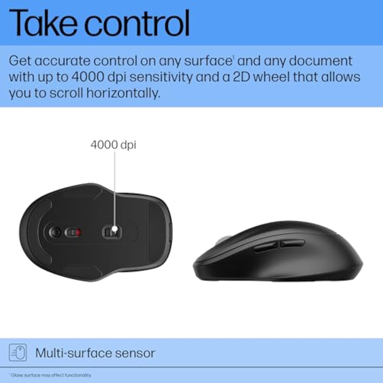 HP 510 Ultra-Fast Rechargeable Wireless Mouse, 2D Scroll Wheel, Battery-Free, 3-Minutes of Charge, Ambidextrous Design, 9C2F6AA