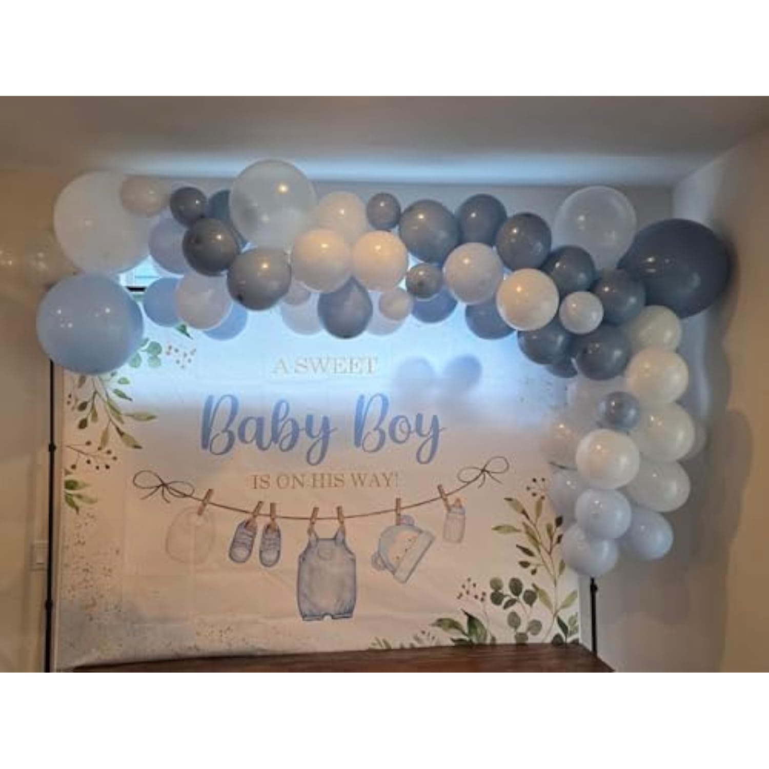 Dusty Blue Balloon Arch Kit,122 Pcs Dusty Blue And White Balloons,Macaronblue White Balloon Arch Garland Kit For Boy Baby Shower Gender Reveal,Men Birthday,Graduation Decorations,Bridal Shower