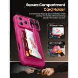 Hot Pink iPhone 17 Pro Max Case Wallet with 4-Card Holder