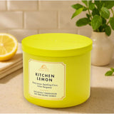 Bath & Body Works Kitchen Lemon 3-Wick Candle 14.5 oz – Zesty Lemon, Sparkling Citrus & Italian Bergamot – Bright Room-Filling Fragrance