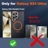 For Samsung Galaxy S24 Ultra Case, [Compatible With Magsafe] [Military Grade Protection] [Anty-Slip Grip] Gorgeous Protective Camera Bezel Galaxy S24 Ultra Magnetic Translucent Matte Case, Orange
