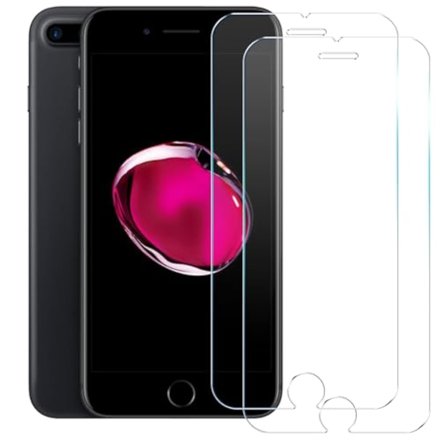 Screen Protector For Iphone 7 Plus & Iphone 8 Plus & Iphone 6 Plus & Iphone 6S Plus, 2-Pack Clear 9H Tempered Glass Film Cover Sensor Protection Case Friendly For 5.5 Inch