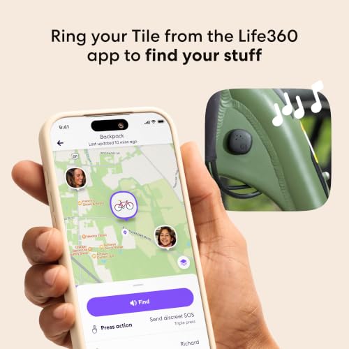 Tile Sticker - Small Bluetooth Tracker, Remote Finder And Item Locator For Bikes, Glasses And More. Both Ios And Android Compatible. Phone Finder. 2-Pack (Black)