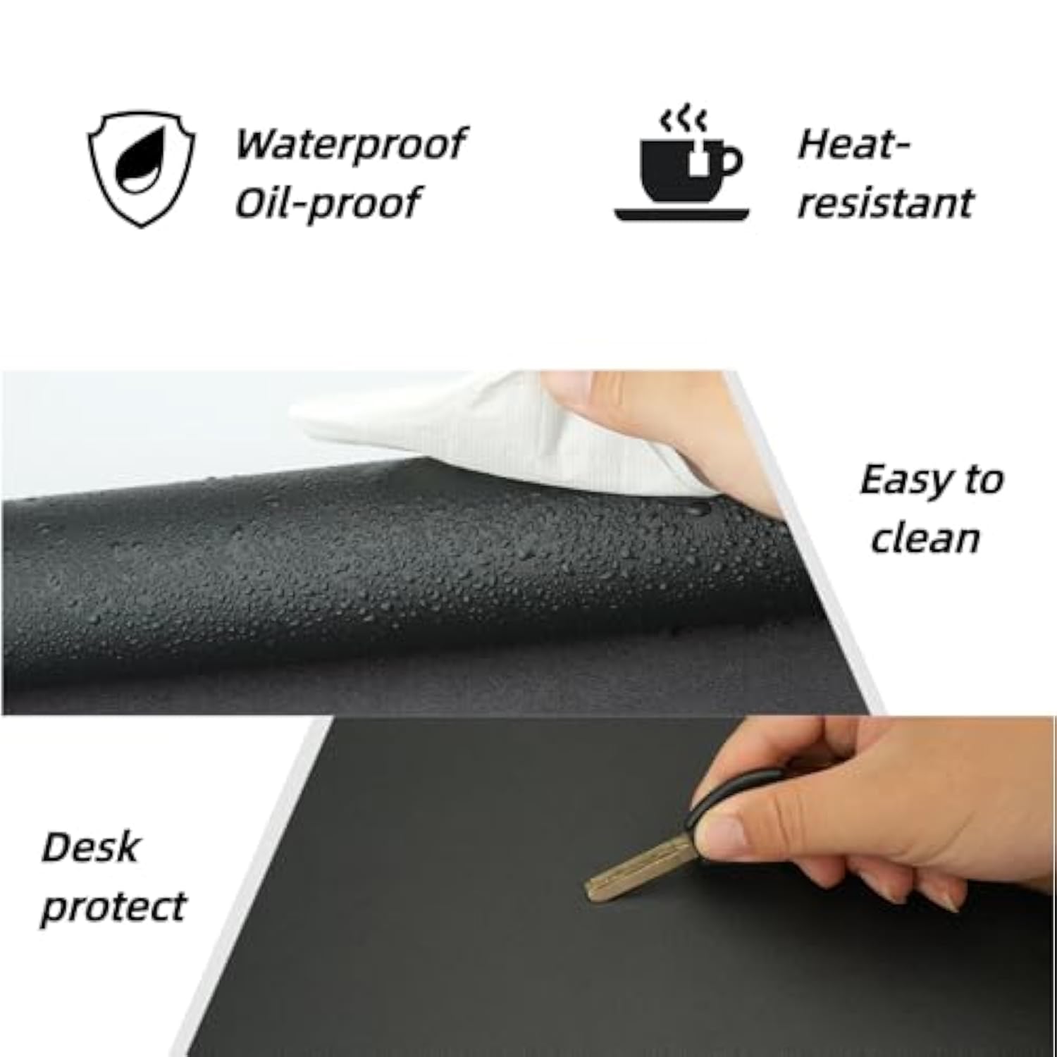 Desk Pad Mat Pu Leather Non-Slip Water-Resistant Desk Matt For Desktop