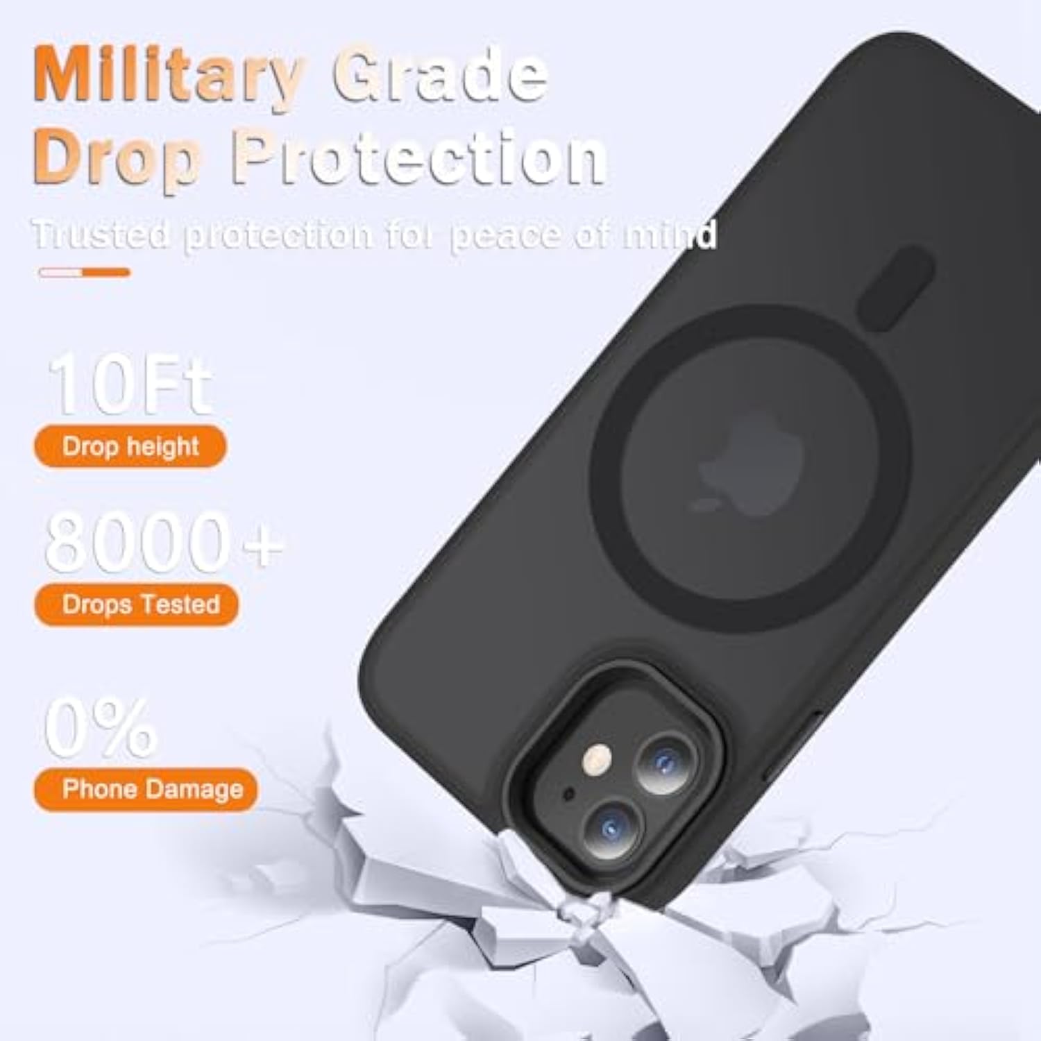 iPhone 11 Matte Magnetic Case with Screen Protector Magsafe Compatible Black