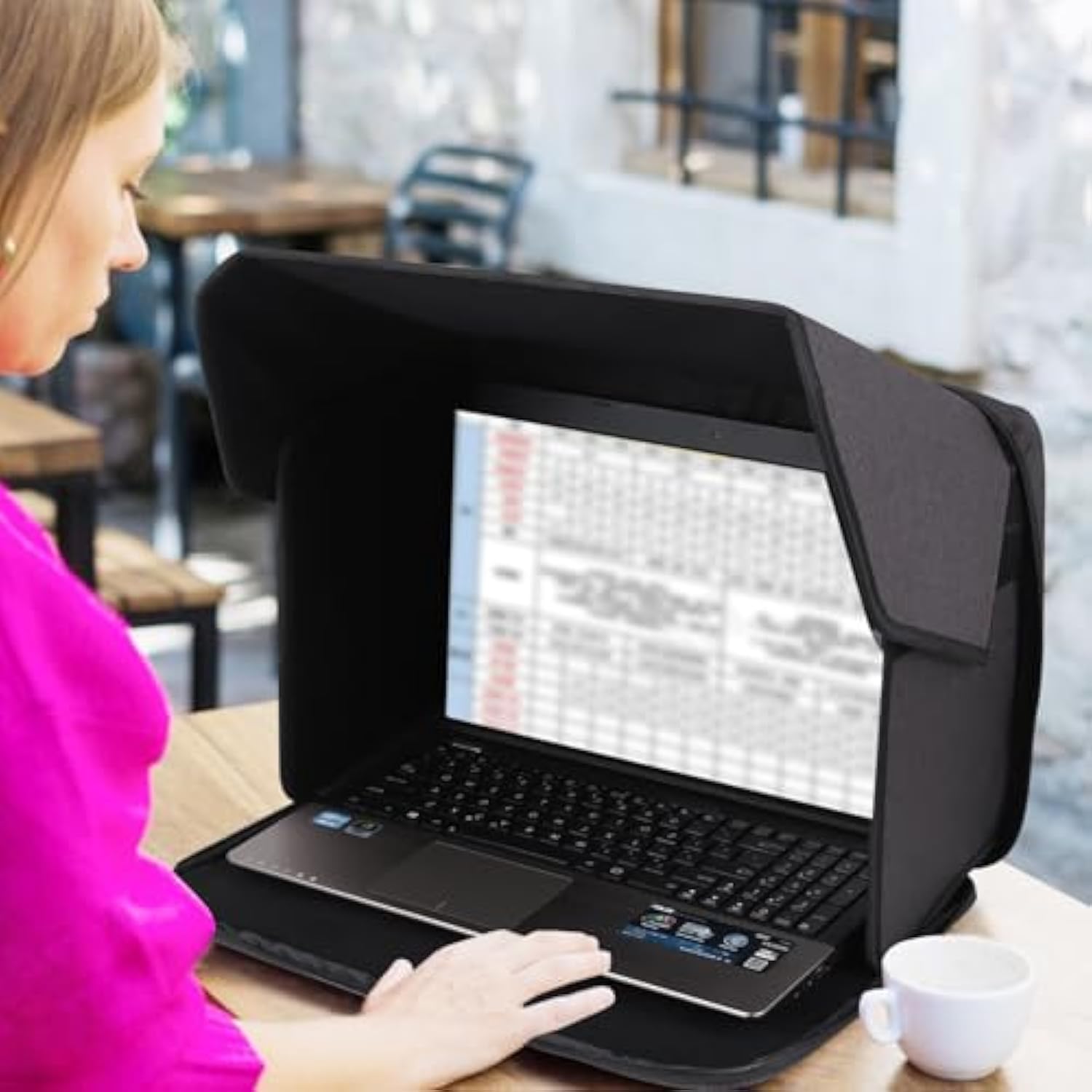 Outdoor Laptop Sun Shade Portable Shield Cover For Work Outside,Computer Privacy Hood Cover, Compurer Bag Shade Sleeve Case For 12-14In(Patent Pending)