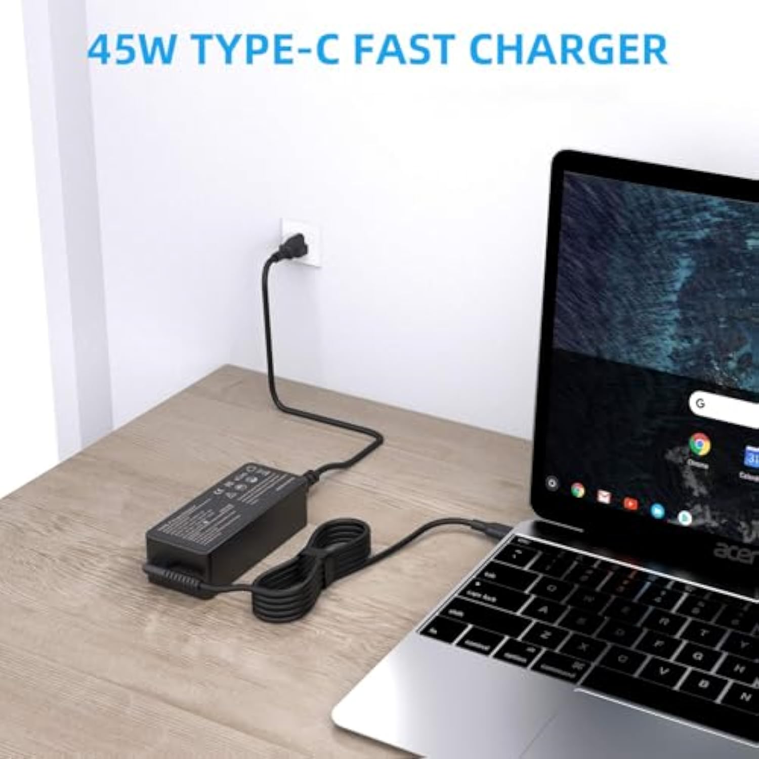 45W Usb-C Type C Laptop Charger For Dell Xps 13 9360 9350 9380 9370 9310 Latit